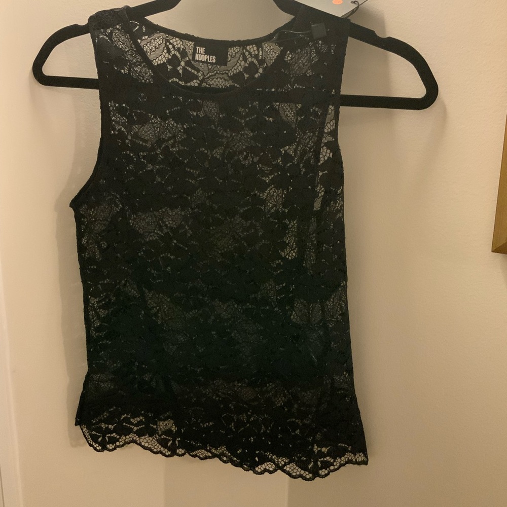 The Kooples Black Lace Tank Top